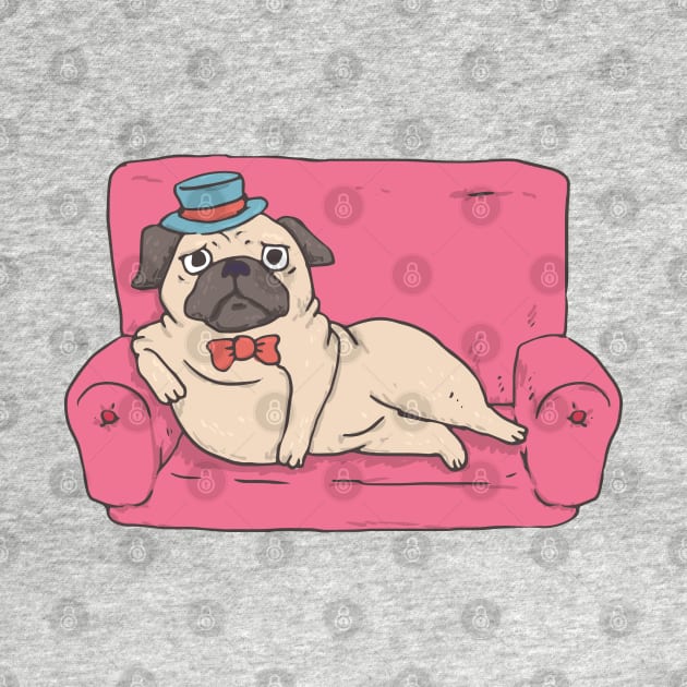 Pug Setting on the couch by KC Happy Shop